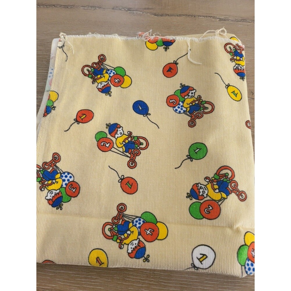 Vintage Wamsutta Fabric Juvenile Boy on Tricycle 1 Yard